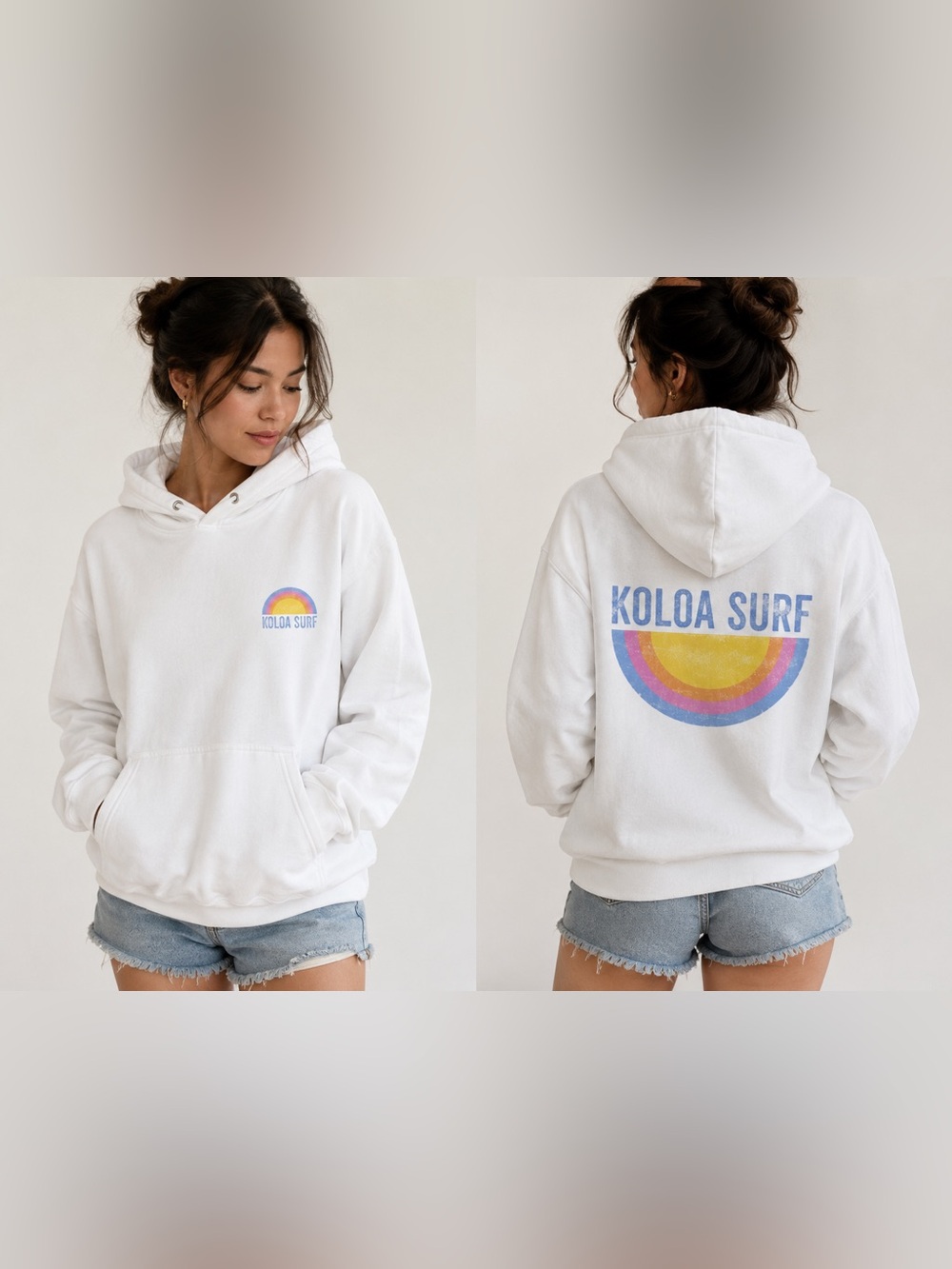 Koloa Surf Retro Rainbow Hoodie - Women’s Large - Beach - Coastal